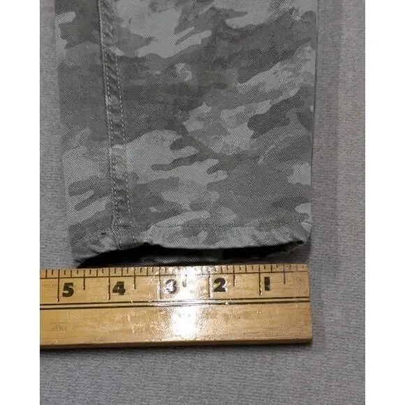SPANX Cargo Pants Women L Gray Camo Utility Stretch Skinny Pull On Large - Picture 11 of 11
